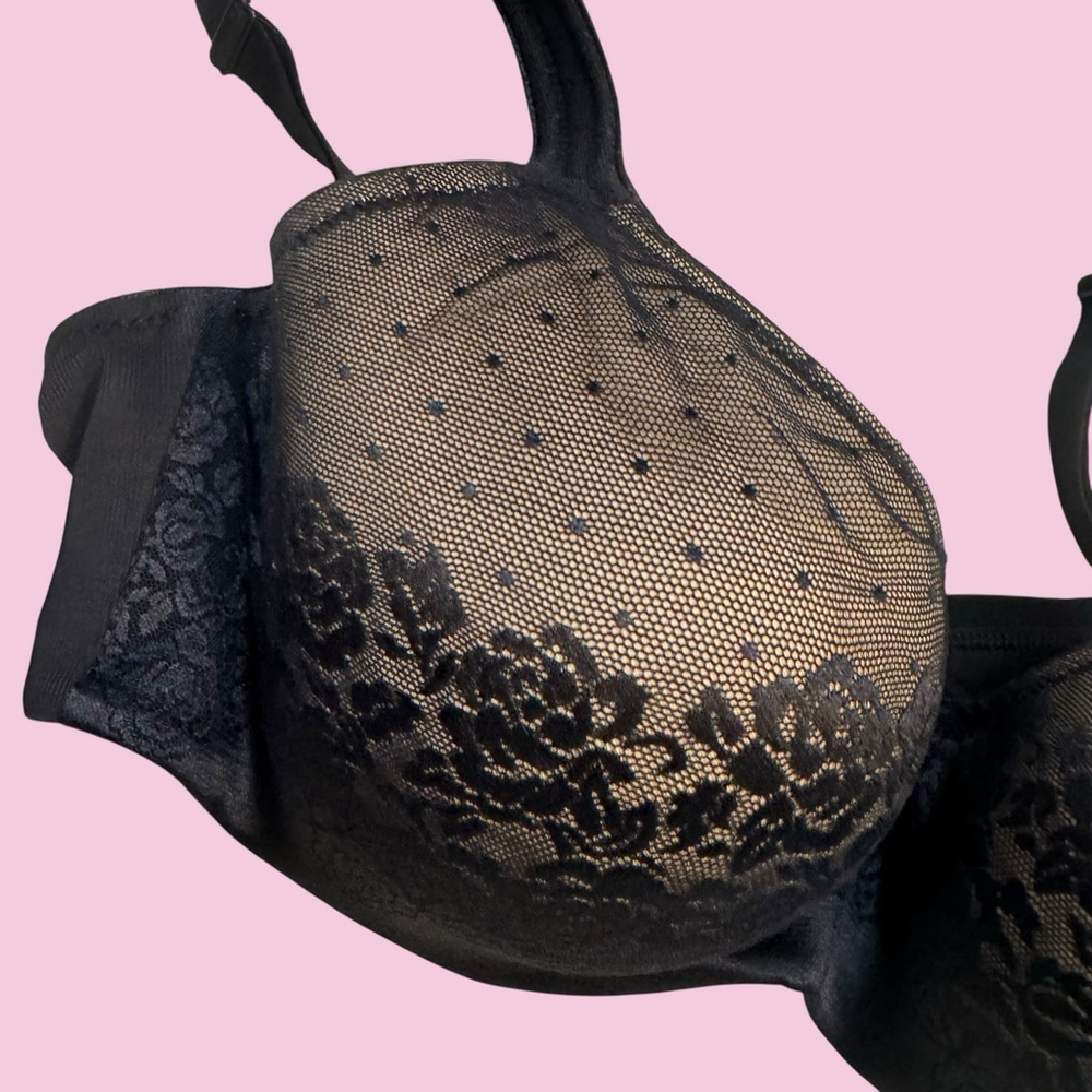 Soma Stunning Support Balconette Bra 34DDD Underwire Lace Adjustable Black - Picture 2 of 5